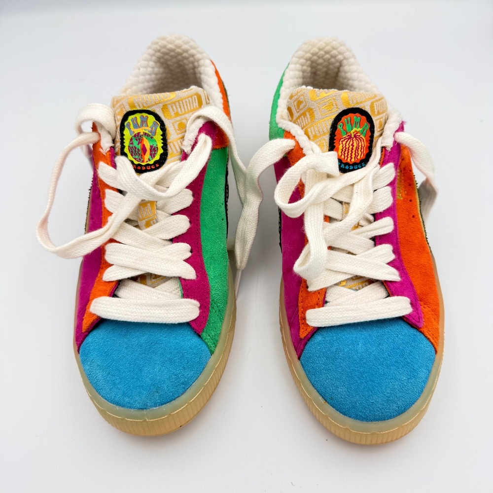 Puma Suede Market Multi-Color Patchwork Kids Sneakers 389085-01 Size 5.5Y - Picture 6 of 10